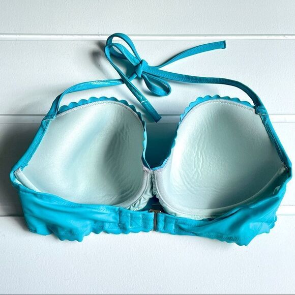 Victoria’s Secret Swim Scalloped Bikini Top Turquoise/Teal Size 36DD - Picture 3 of 7
